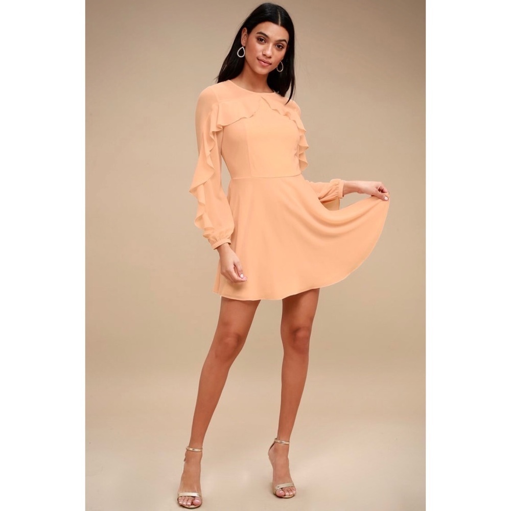 Lulus Doll-Like Ruffle Long Sleeve Skater Dress - Picture 10 of 10